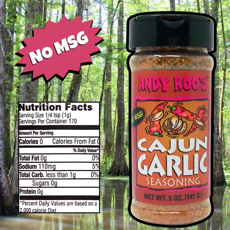 Andy Roo's Cajun Garlic Seasoning, 5 Ounces - No MSG
