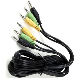 tunghey Replacement 3.5mm 1/8" TRS Stereo 3 to 3 Mini Jack Color Coded Audio Cable Compatible with 5.1 Channel Computer Speakers z-5500, z-5450, z-5400, z-5300, z-906, z-680, x540 etc. 1.5M