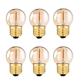Tsunetani G40 G12.5 Led Filament Mini Globe Light Bulbs 0.5W Equivalent to 5 Watt Incandescent Low Watts Led Bulb E26 Base 2200K Edison Bulb Decorative Lighting-6 Pack