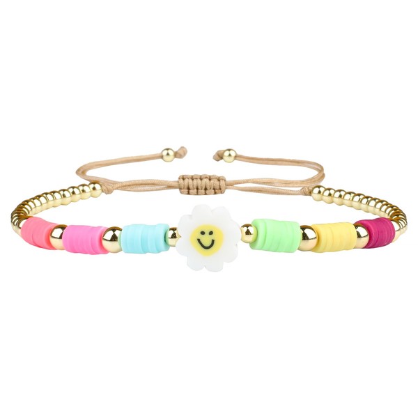 KELITCH Summer Flower Charm Bracelets Colorful Beaded Bracelets Women Friendship