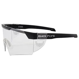Black Flys Fly Shield Single Lens Z87.1+ Safety Sunglasses (MATTE BLACK W/CLEAR LENS)