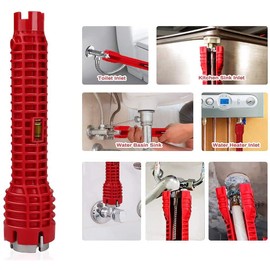 Multifunction Faucet & Sink Installer Wrench Plumbing Tool Water Pipe Spanner for Toilet Bowl/Sink/Bathroom/Kitchen Plumbing and more,Repair and Installation Tools (8-in-1)