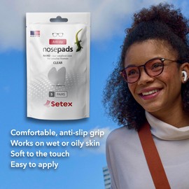 Setex Gecko Grip Nano 0.6mm Anti Slip Eyeglass Nose Pads, (15 Black Pair), Smallest and Thinnest Available, USA Made, 2000 Innovative Microstructured Fibers per Pad, 0.6mm x 6mm x 11mm