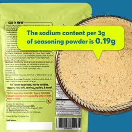 SUNGIVEN Chicken Instant Ramen Seasoning Powder, Gluten Free, Vegan, Less Salt- Premium Instant Noodle Soup Powder, Ramen Toppings - 10 oz