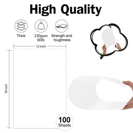 12x18 White Card Stock Paper 100 Sheets, 80lb Premium Heavy Cardstock, Goefun Thick Printer Paper Cardstock for Arts and Crafts, Posters, Brochures, Menus, Cards, Covers