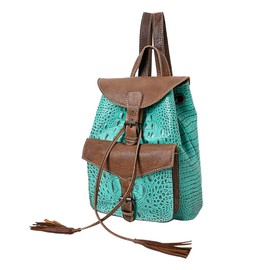 American Darling Backpack Crocodile Embossed Genuine Leather Western Women Bag Handbag Purse | for Laptop School