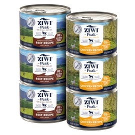 ZIWI Peak Wet Dog Food Variety Pack- Beef and Chicken, 6 Pack (6oz Each)