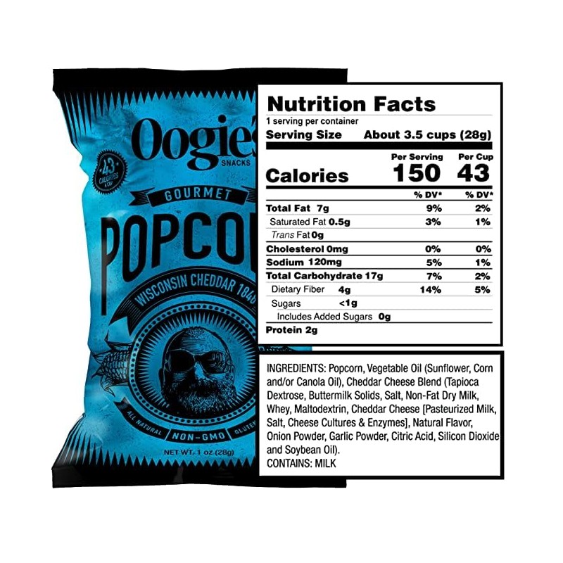 Oogie's Gourmet Popcorn | 20 Pack | Wisconsin Cheddar 1848