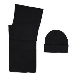 HILLSHADE Scarf and Beanie 2pc Set soft and warm for winter Black One Size