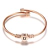 ZakiaHo Rose Gold Plated 13th Birthday Gifts for Girls Daughter Sister Granddaughter Niece Bestie Best Friend Jewellery Dainty Adjustable Jewellery Love Heart Cuff Bangle Bracelets