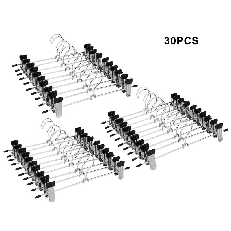 30 Pack Pant Hanger with Adjustable Clips,Heavy Duty Ultra Thin