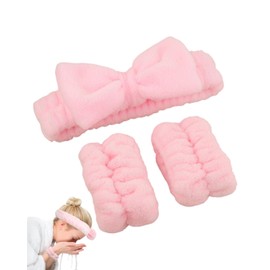 KGDUYC Pack of 3 Face Headband Wrist Hair Wash Band Makeup Band Wrist Hair Wash Band for Women Face Wash Bracelet Hair Band for Women Shower Hair Wash Band
