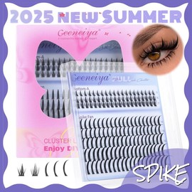 [EXHAUST]Geeneiya 5 Styles Lash Clusters Kit, Volume/ Mega/ Full/ Bottom Eyelash Clusters Extensions with Everything You Need for Beginners and Proficient, DIY at Home Easily:_[SPIKE+BOTTOM]-LASH