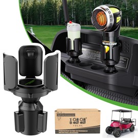 10L0L Universal Golf Cart Heater Holder Propane Cup Holder, Adjustable Base Holder Mount for 16.4 oz Propane Tank & Drink Tumbler Holder for EZGO Yamaha Club Car