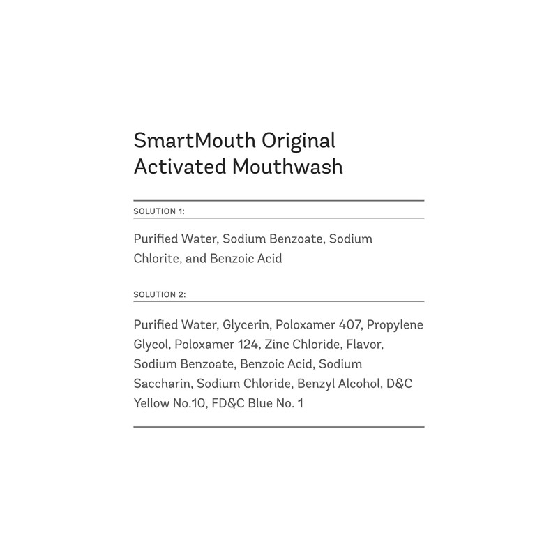 SmartMouth Original Zinc Activated Mouthwash Single Packs - Disposable Mouthwash