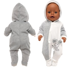 Miunana Clothes Outfits for Baby Dolls, Doll Clothes 43-48 cm (Elephant)