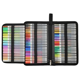 Typecho Gel Pens, Art 72 Pack Gel Ink Pen Set with Portable Travel Case for Kids, Adult Coloring Books, Drawing, Doodling, Crafting, Back to School Art Supplies (72 Muti Colors)