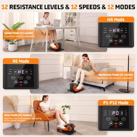AHCNEER Under Desk Elliptical,Portable Ultra-Quiet Elliptical Exercise Machine for Home,100% Pre-Assembled Electric Elliptical Leg Exerciser with 12 Adjustable Resistance,Home Workout Equipment