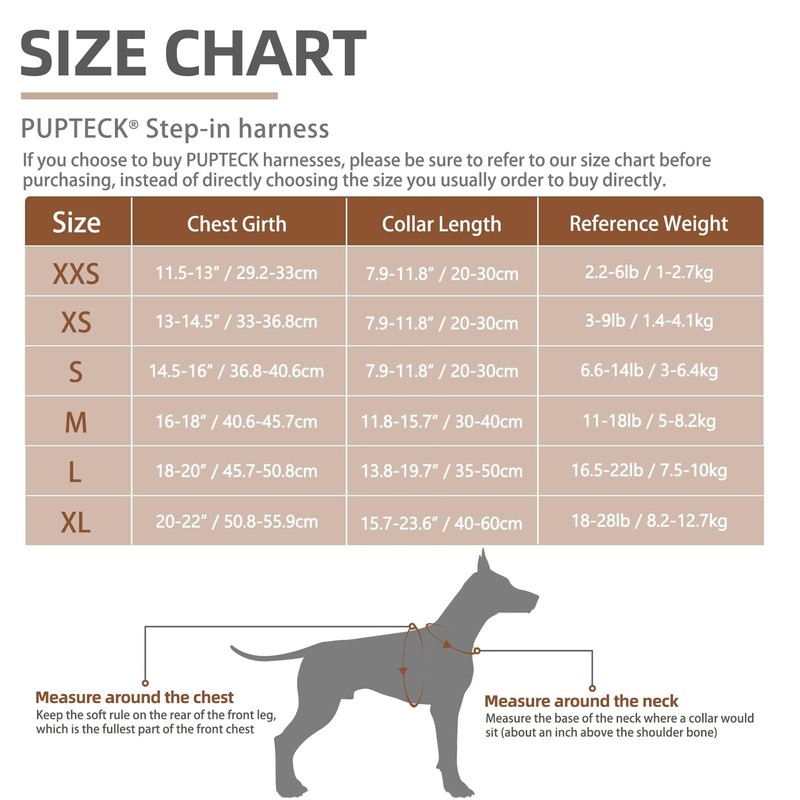 PUPTECK Adjustable Dog Harness Collar and Leash Set Step in