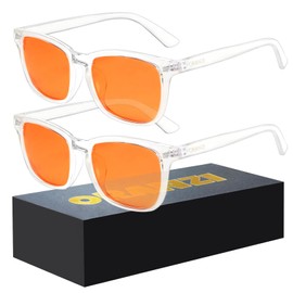 ORANZI 2 pack Blue Light Blocking Gaming Glasses Men Woman, Computer Gamer Glasses for Men, Blue Light Filtering Amber Lenses Anti-Fatigue & Eye Strain