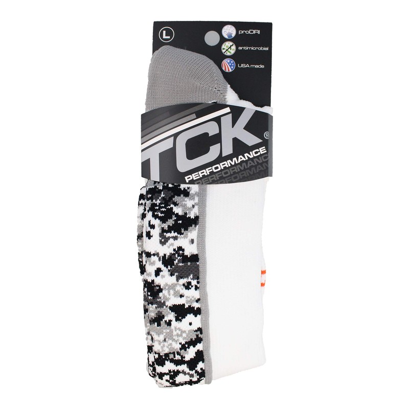 TCK Digital Camo OTC Socks (White, Large)