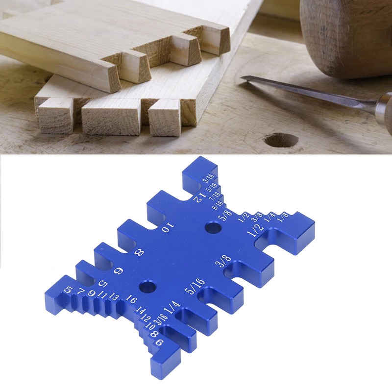 Dovetail Jig Tenon Caliper Aluminum Metric Imperial Scale Card Measuring