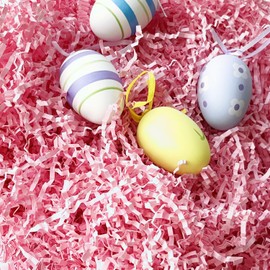1 LB Crinkle Cut Paper Shred Filler for Gift Baskets, Easter Grass Confetti Paper Shreded Stuffing Decoration for Birthday, Wedding, Christmas, Thanksgiving (Pink)