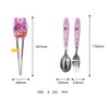 Teenieping Character Fork, Spoon, and Chopsticks Flatware Set with Case,
