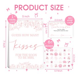 Bridal Showers Games Activities, Wedding Shower Games for Engagement Party Orange Flowers Theme Decorations, Bridal Shower Game Guests, Guess How Many kisses Activities