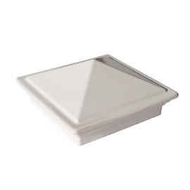 2" x 2" Aluminium Pyramid Post Cap for Metal Posts - Pressure Fit - White (DHPPC20WF)