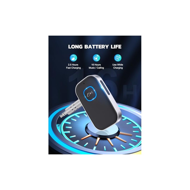COMSOON Bluetooth Receiver for Car with 16-Hour Battery Life