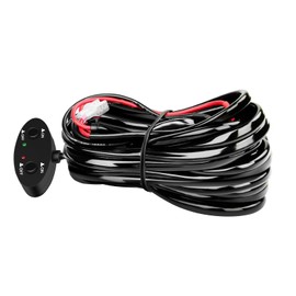 AUXTINGS LED Light Bar Wiring Harness 16AWG Universal Led Wiring Harness with 12V 40A Relais Two Control On-Off-Switch for Switching between Different Modes,1 Lead
