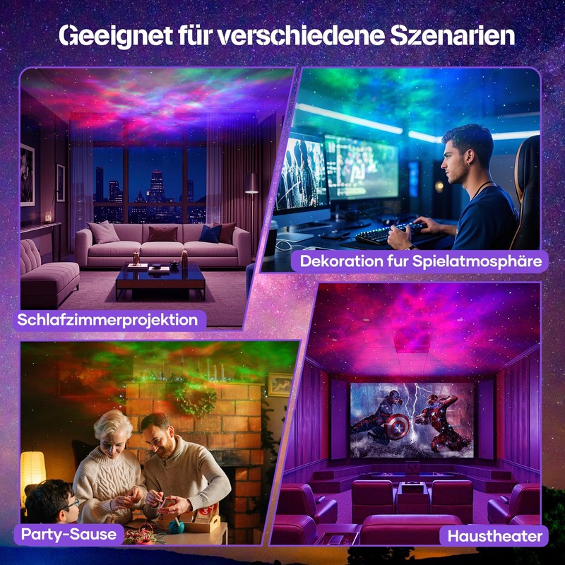 Astronaut Projektor 9 Sternenhimmelmodi, Sternenhimmel Projektor 2 Sternenlichtmodi (per Fernbedienung