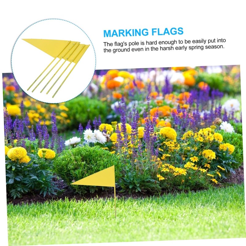 CORHAD 5 Pack Lawn Sprinkler Flags Iron Yard Markers Garden