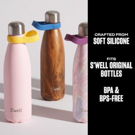 S'well Watter Handle-Yellow-Fits botellas de 9 onzas, 17 onzas y 25 onzas, forma cómoda de llevar un diseño innovador y un agarre flexible, 1 unidad (paquete de 1)