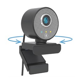 Midland Follow-U Webcam, C1522, Rotating Webcam in Elegant Design for Smart Working with Live Tracking System, Integrated Microphone, Full HD: 1080p, Compatible with Any Device with USB Port
