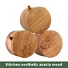 DGYLL Acacia Wood Salt Container with Spoon Salt Keeper Salt