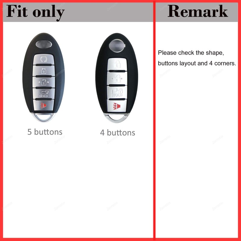 Carbon Pattern Key Fob Cover Protector for Nissan Titan Frontier