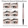 HeyBeauty Eyebrow Pencil with Brow Brush, Double Ended Eyebrow Pen,