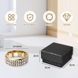 KMYZQDV 3Pcs Tie Ring for Men Bowtie Necktie Accessories Stylish Clasp Rings Diamond Style for Ties Clasps Formal Mens Jewelry for Wedding Business Wear Elegant Accent with Box (Gold Silver Black)