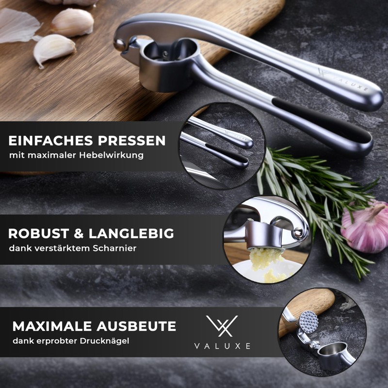 VALUXE Premium Garlic Press (Large and Solid)