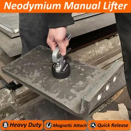 MUTUACTOR Heavy Duty Magnetic Lifting Handle,2PCS Powerful Neodymium Magnet with Sturdy Handle for Carrying,Easily Release Magnet Tools Lifter for Transferring Heavy Plate Cylinder Steel Block