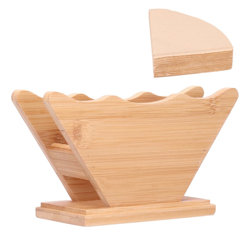 Bamboo Coffee Filter Paper Holder Hand Drip Coffee Filter Paper