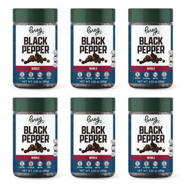 Pereg Black Pepper Whole (4.25 Oz x 6 Pack) - Made with Naturally Harvested Peppers - Natural Black Peppercorn Spice - Strong & Aromatic Taste - Non-GMO & 100% Natural – Grinder Refill