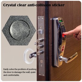 9 Pcs Wall Door Handle Stopper 1.57", Door Stopper Wall Protector, Sturdy Self Adhesive, Round Wall Shield Cushion, Guard Door Bumper, Soft and Transparent, Clear Wall Protector Silencer.