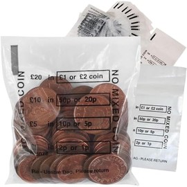 200 Pack GBP Pounds Money Bags - Strong Cash Bags for Organising and Storing Currency! Perfect for Banking Fiat Coins