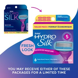 Schick Hydro Silk Moisture Razor Blade Refills, 6 Count | 5-Blade Moisturizing Razors for Women | Womens Moisturizing Razor Refills