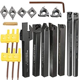 EsportsMJJ Machifit 7pcs 10mm Shank Lathe Turning Tool Holder Boring Bar With Carbide Inserts