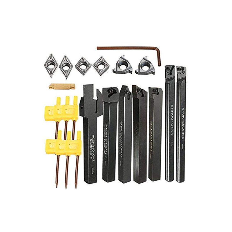 EsportsMJJ Machifit 7pcs 10mm Shank Lathe Turning Tool Holder Boring