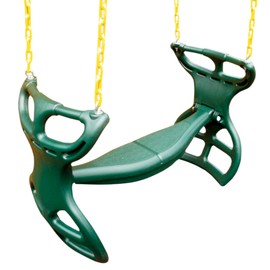 Eastern Jungle Gym Heavy-Duty Plastic Horse Glider Swing Seat Back-to-Back Glider for Two Kids with Coated Swing Chains